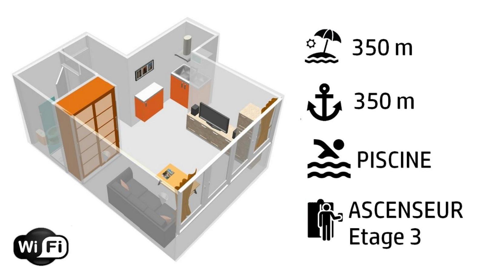 Studio Proche Port Et Plages, Piscine Hyères Eksteriør billede